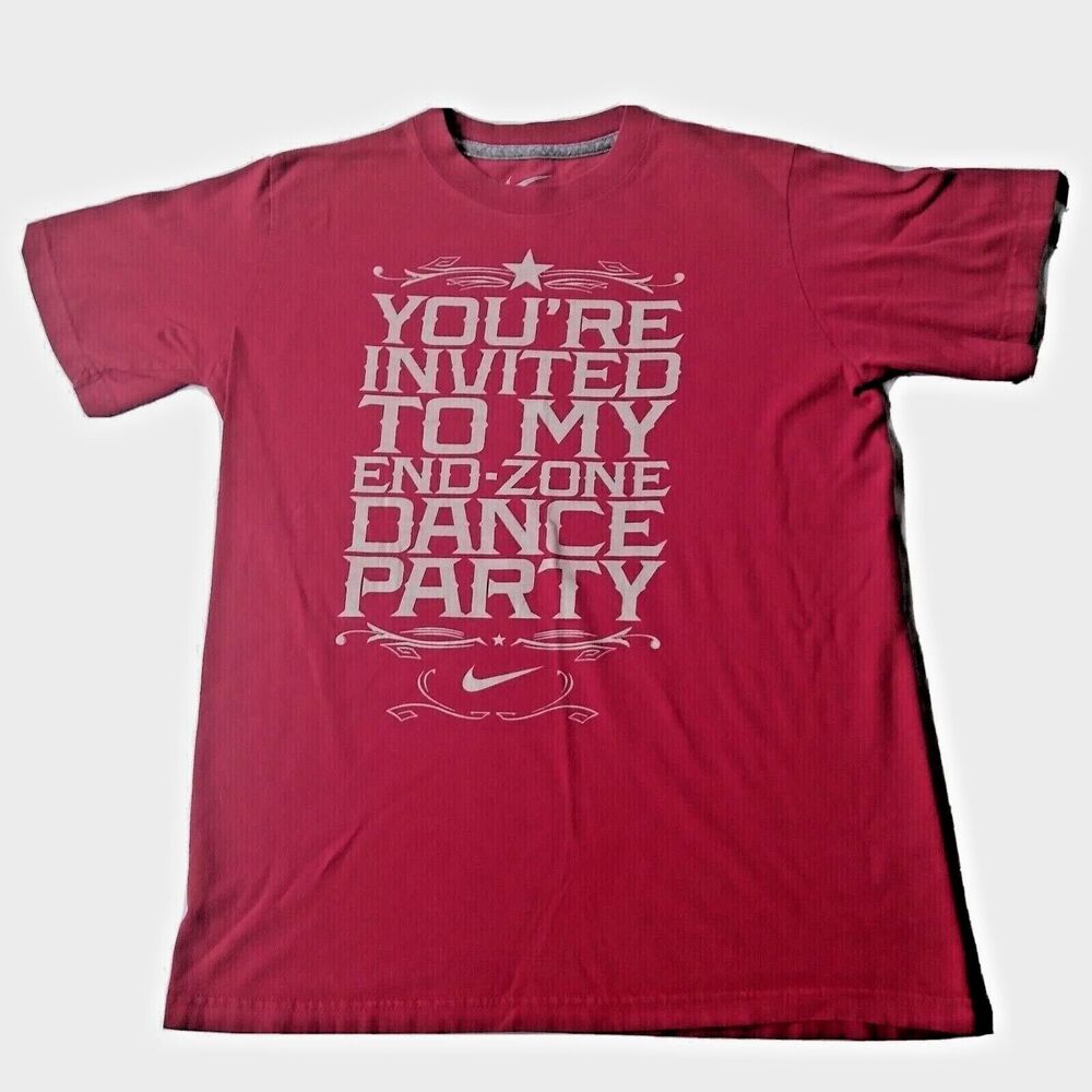 Nike T-shirt Size L Boys Teen You're Invited To My End Zone Dance Party swoosh